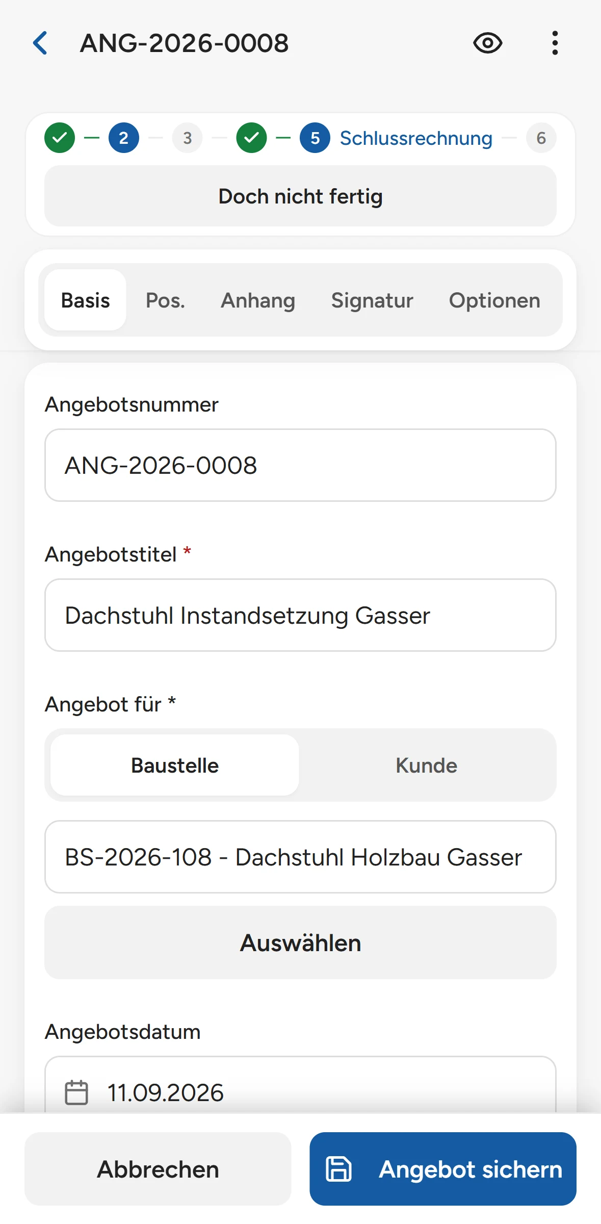Auftrag mit Autopilot am Handy