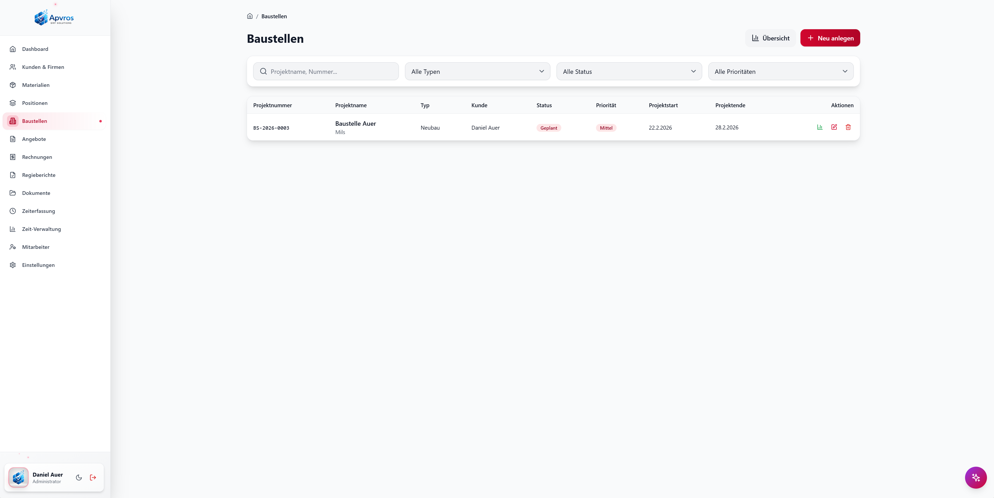 Baustellen-Management